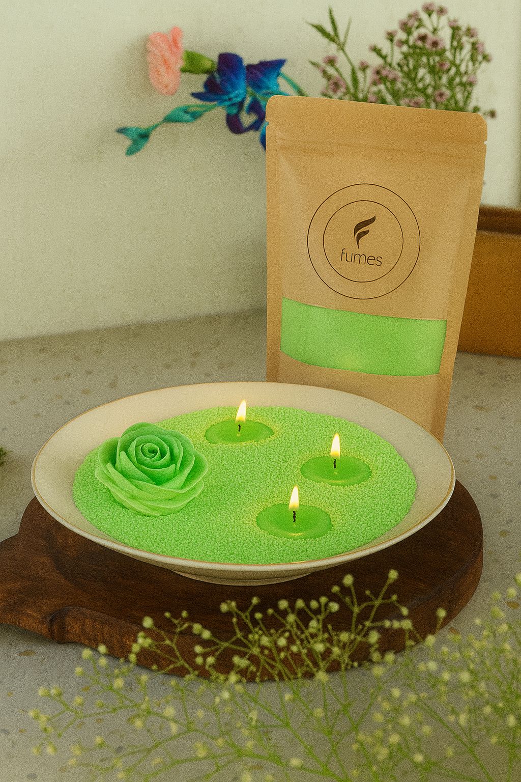 Serenity Green – Pearl Wax (With Free Wicks)